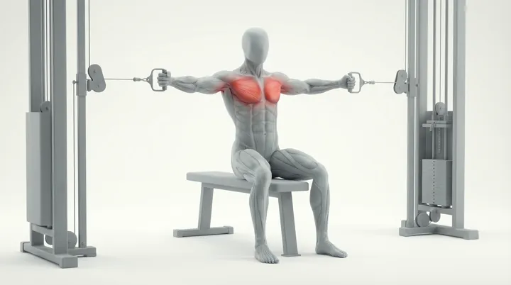 Cable Bench Chest Fly 3D Animation — Chest Asset | MoveKit | MoveKit