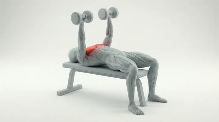 Dumbbell Bench Press 3D Animation — Chest Asset | MoveKit | MoveKit