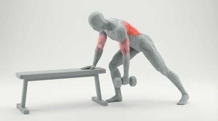 Dumbbell Single Arm Row 3D Animation — Back Asset | MoveKit | MoveKit